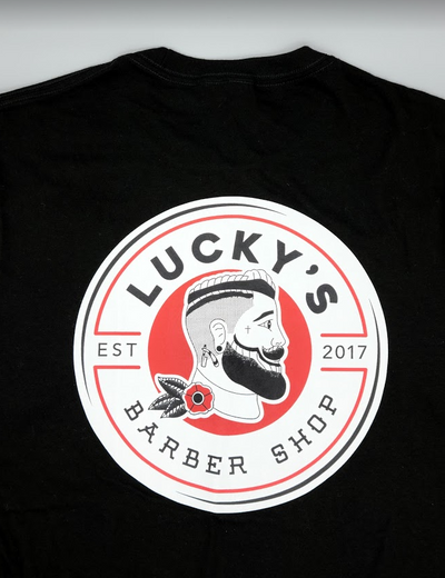 Luckys Barber Shop Mens Original Logo T Shirt